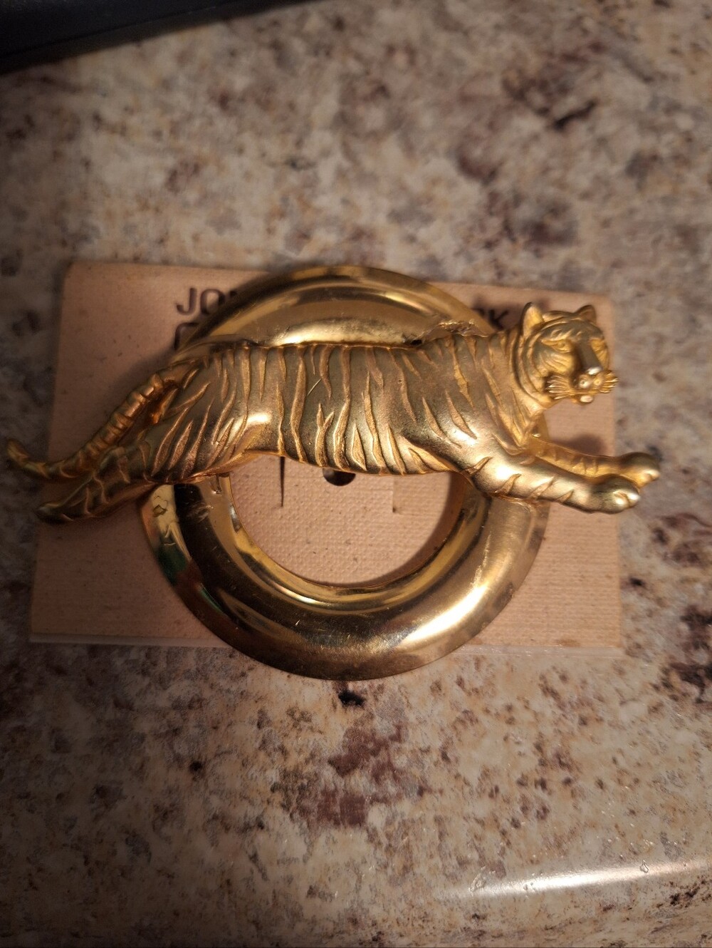 Vintage Gold Tone Tiger Brooch
